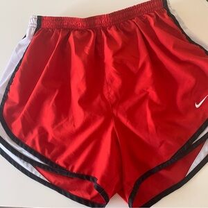 Women’s Nike Red/White/Black DriFit 3.5” Running Shorts (Medium)
